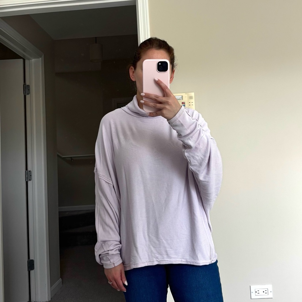 Free People Cozy Light Purple Turtleneck Sweater
